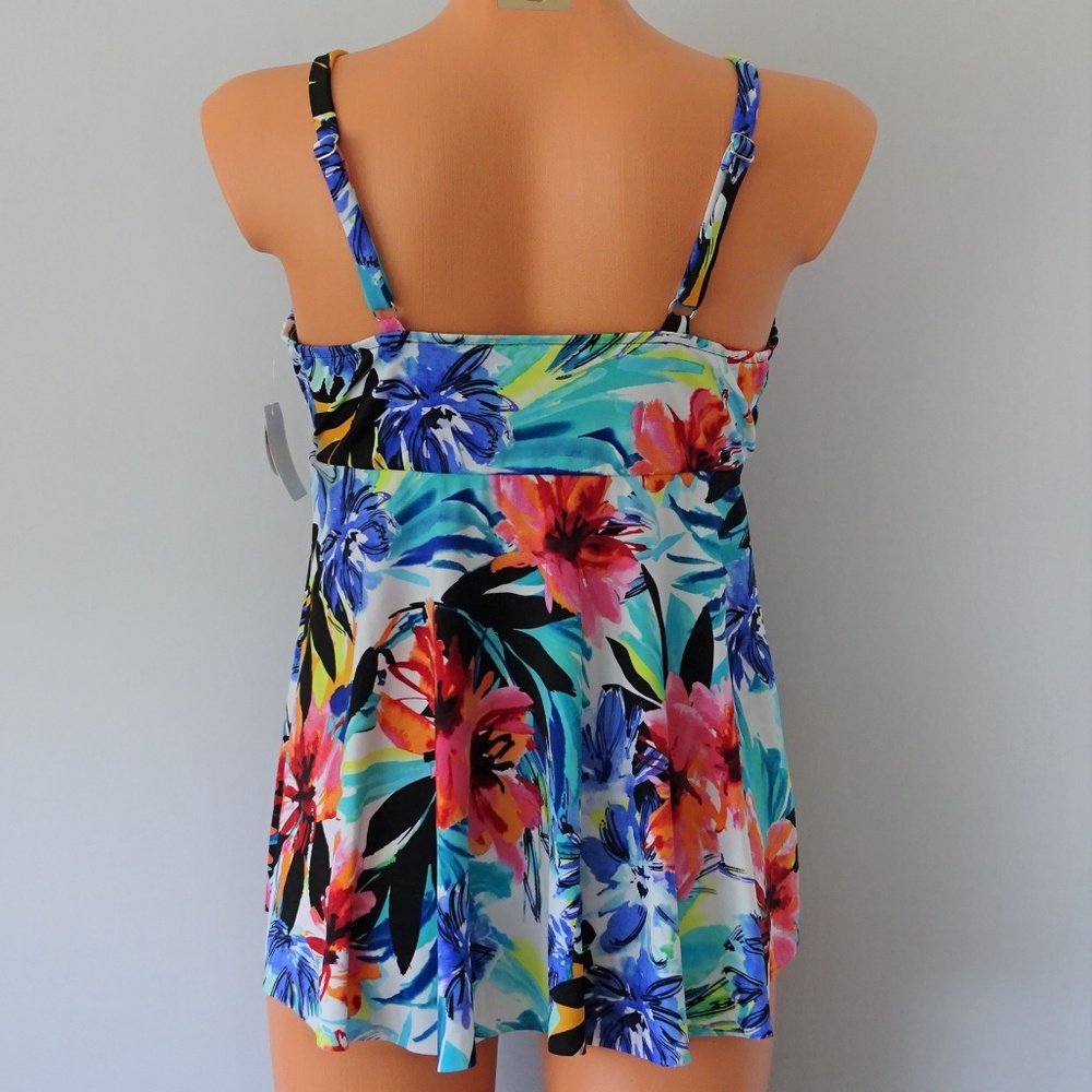 Swim Solutions Single Tier Tankini Top NWT - Picture 3 of 4